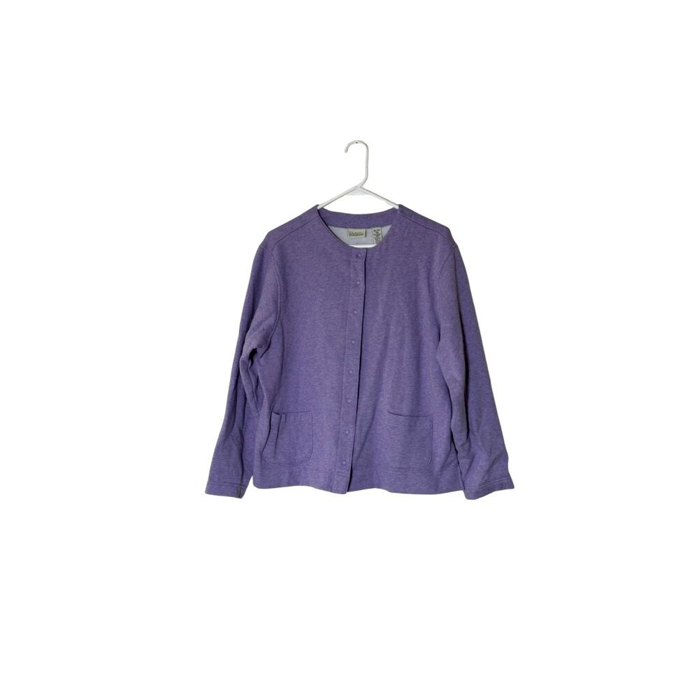 Vintage Classic Elements  XL Violet Cardigan Sweater Long Sleeve Button-Up - Picture 6 of 7